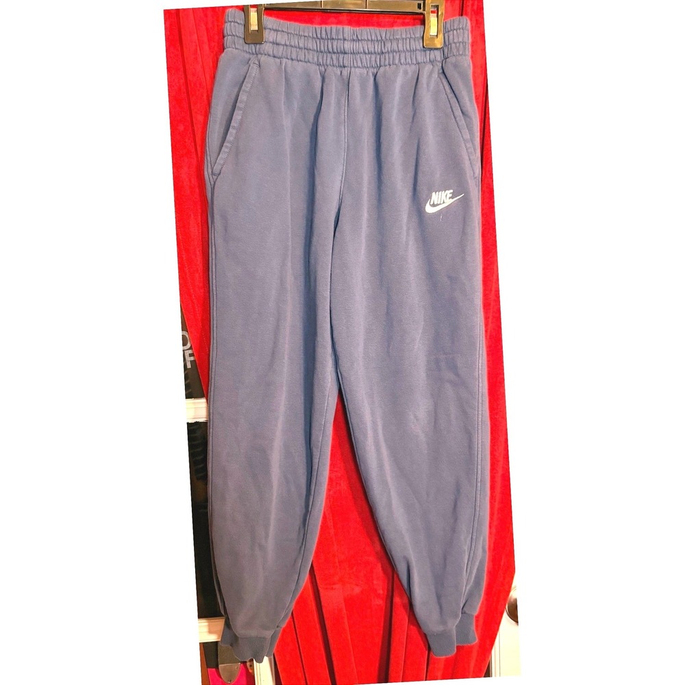 Nike‎ Joggers Kids Large Blue Good Elastic Waist Fleece Sweatpants Athletic